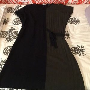 2-tone front tie dress